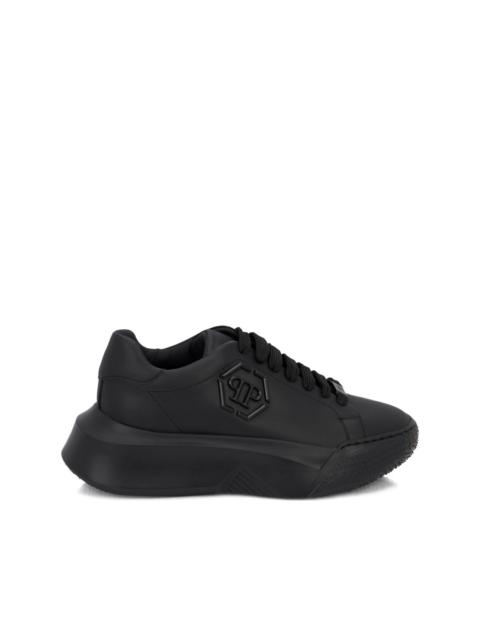 x New Basic Hexagon leather trainers