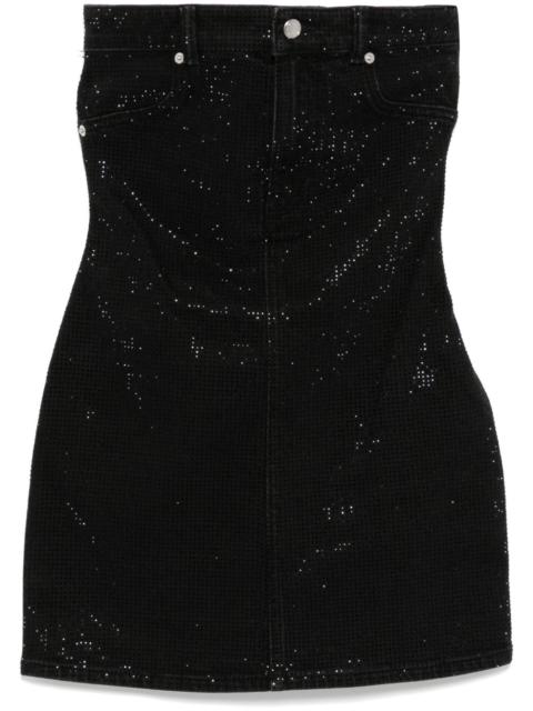 crystal embellishment denim dress