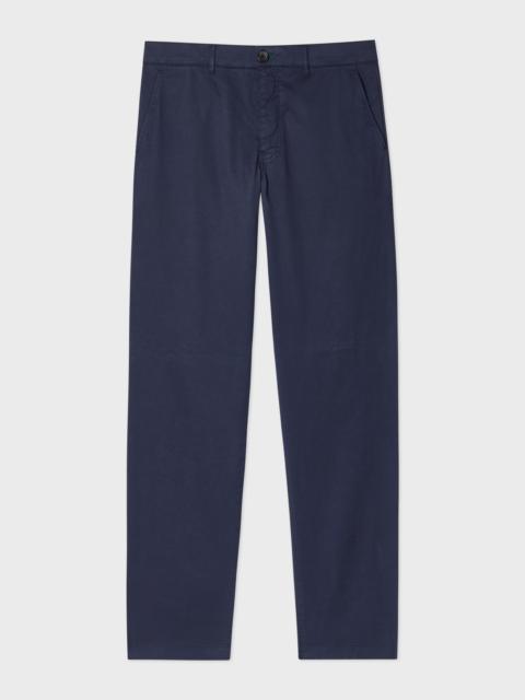 Tapered-Fit Dark Navy Stretch-Cotton Chinos