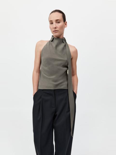 Silk Scarf Top - Smokey Olive