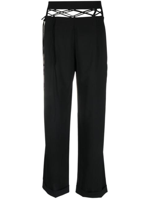 cut-out wool trousers