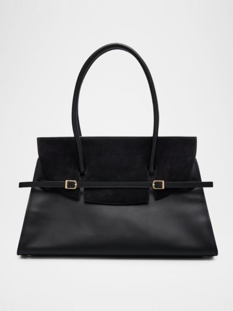 River Suede Flap Leather Shoulder Bag