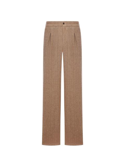 pleated linen trousers