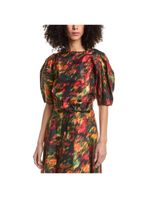 3.1 Phillip Lim Flowers In Motion Canvas Silk-Blend Top