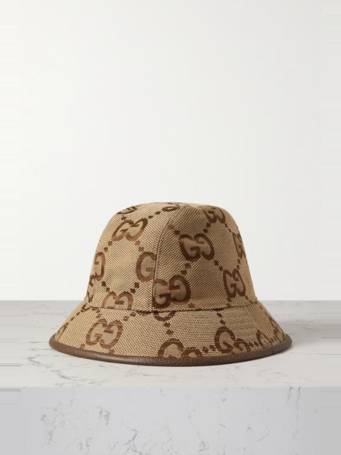 Cotton-blend canvas-jacquard bucket hat