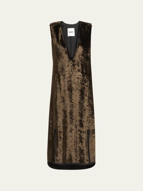 Deep V Neckline Straight Volume Dress