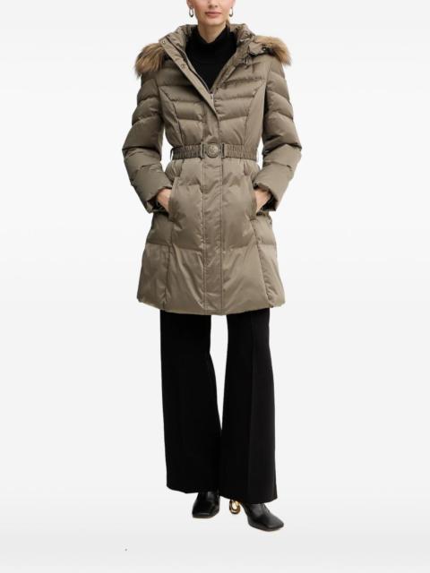 logo-buckle padded coat
