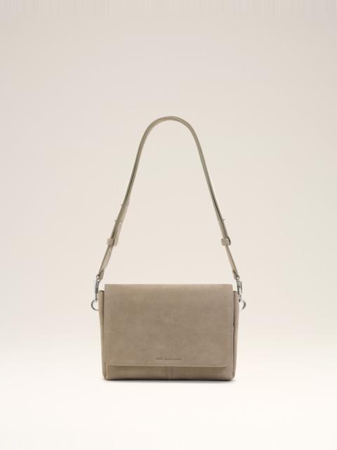 GREY COW LEATHER FLAP MESSENGER CARROUSEL BAG