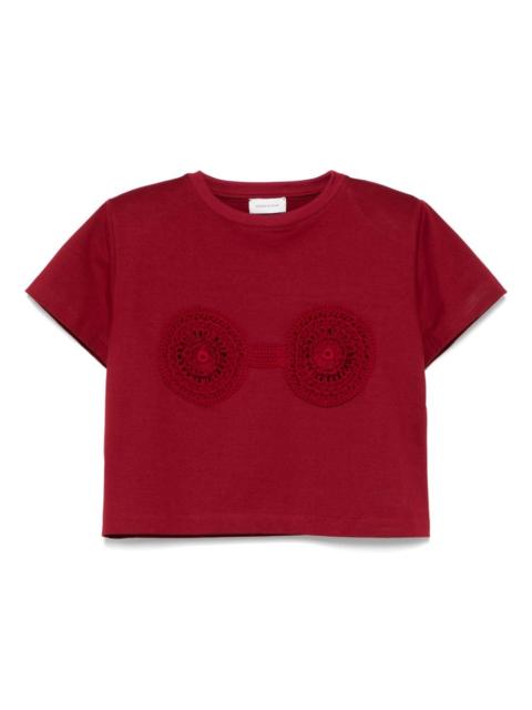 crochet-bra T-shirt