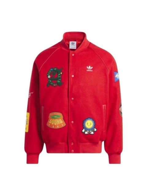 adidas Originals Collegiate Badge SST Letterman Jackets 'Red Yellow' IT6357