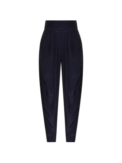 high-waisted tapered trousers