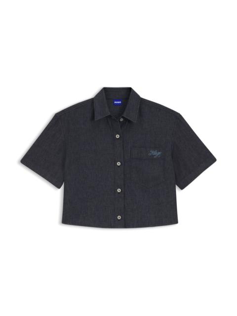 RELAXED-FIT CROPPED BLOUSE IN LIGHTWEIGHT DENIM