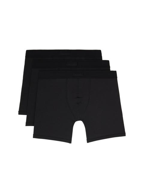 Three-Pack Black SKIMS Cotton 5" Boxer Briefs