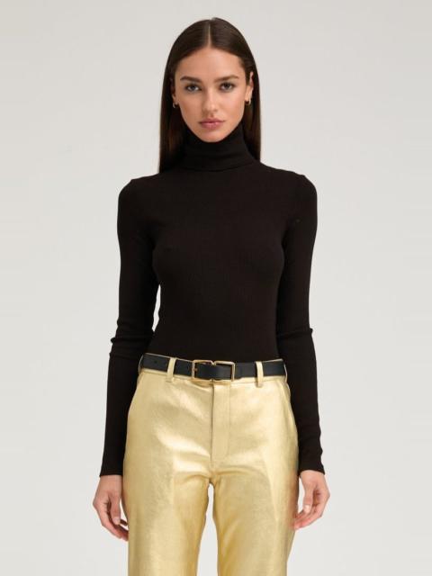 BLACK RIB LONG SLEEVE TURTLENECK