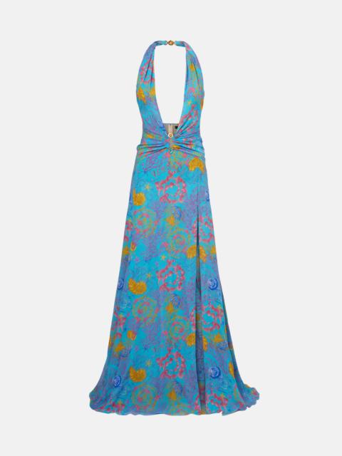 Printed halterneck gown