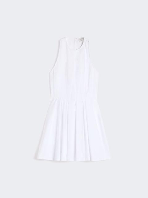 Short sleeveless pure cotton dress - optical white
