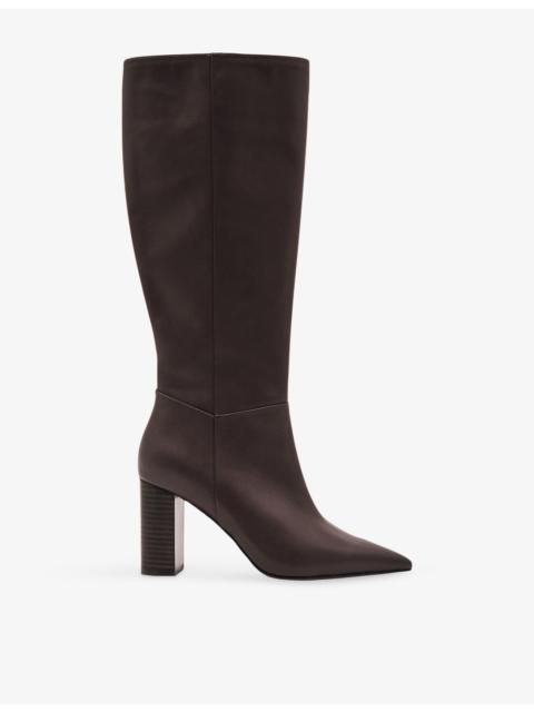 Bianca Heeled Leather Knee-High Boots