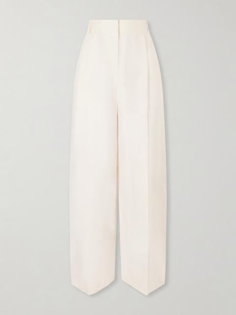 Lodger Linen And Wool-blend Wide-leg Pants