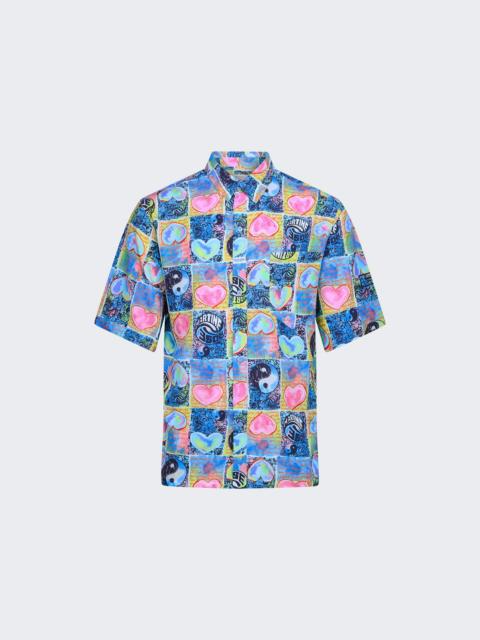 Boxy Shirt Blue Hearts