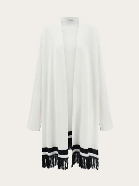 Longline cardigan with fringe detail