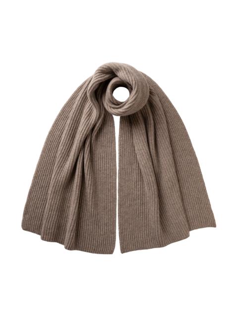 Cardigan Stitch Brown Cashmere Scarf