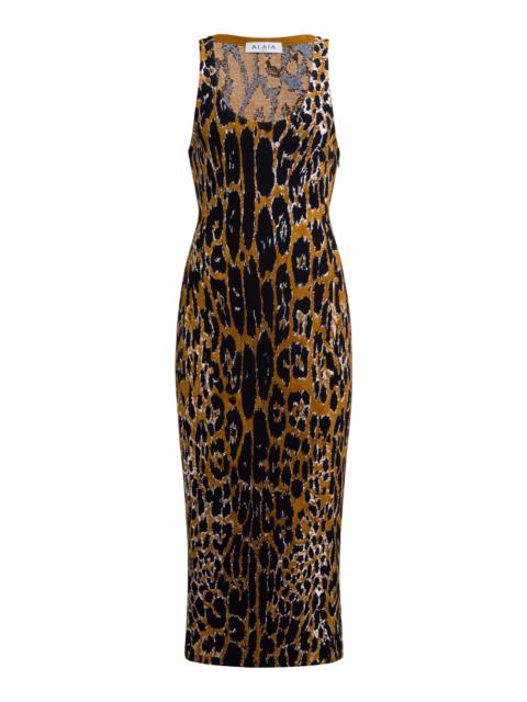 Leopard-Print Knit Midi Tank Dress animal