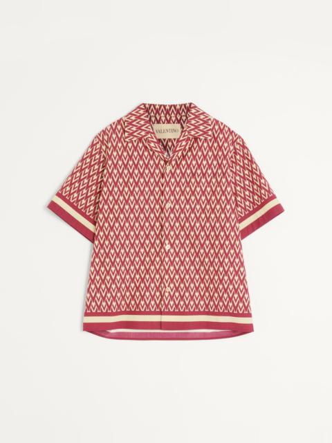 COTTON POPELINE BOWLING SHIRT WITH TOUTE LA V PRINT