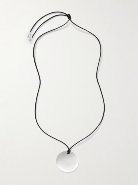 Medium Full Moon Cord And Silver Necklace