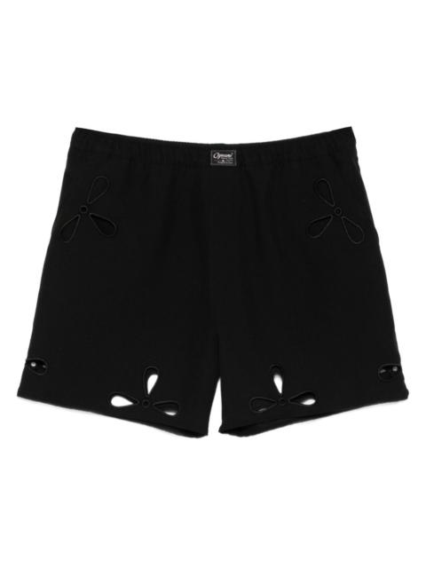 petal cut-out shorts