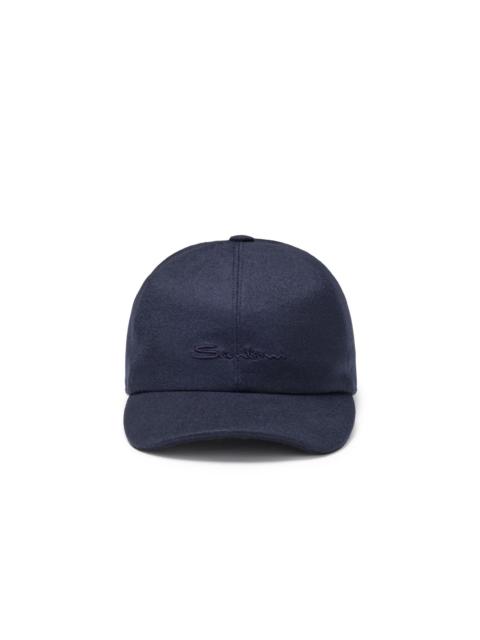 Blue cashmere baseball hat