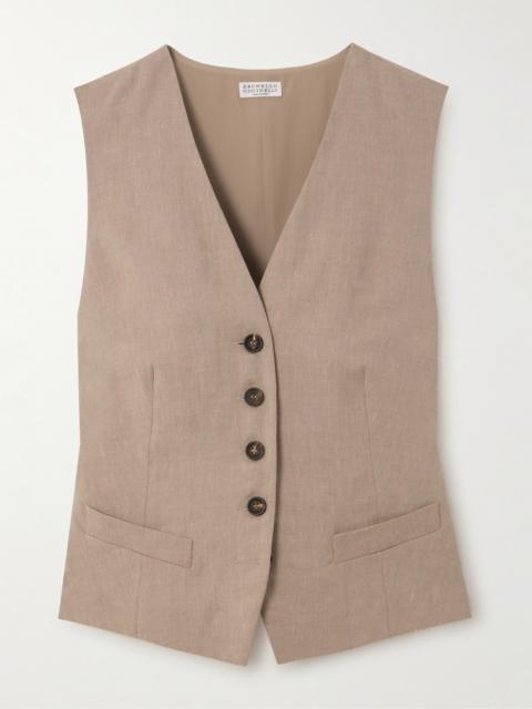 Linen And Wool-blend Vest