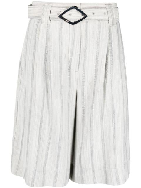 knee-length belted shorts