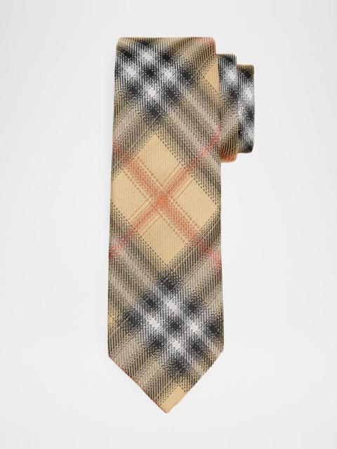 Men's Woven Check Silk Tie
