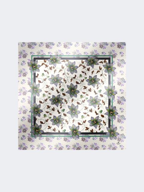 Printed silk twill foulard - IVORY