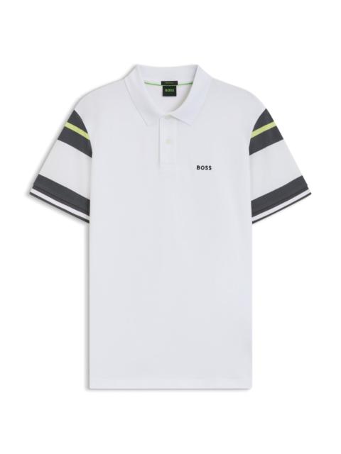 SLIM-FIT POLO SHIRT IN COTTON WITH BLOCK STRIPES