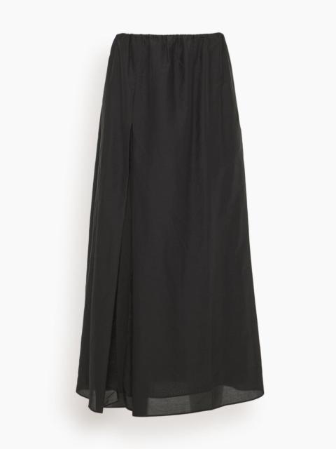 Carmen Long Gathered Skirt in Black