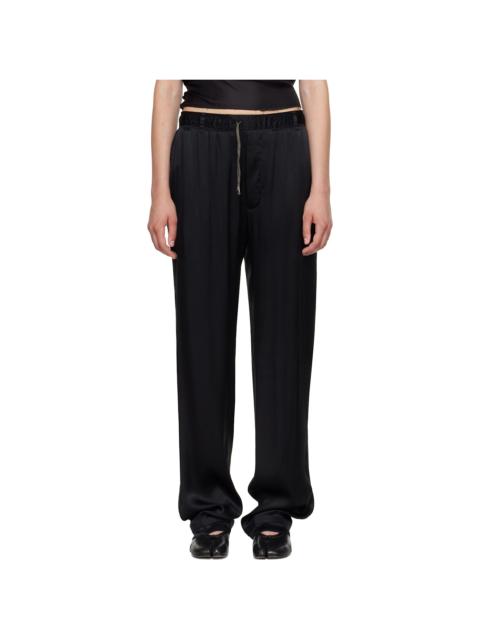 Black Satin Drawstring Trousers