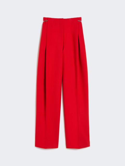 Pleated stretch wool trousers - red