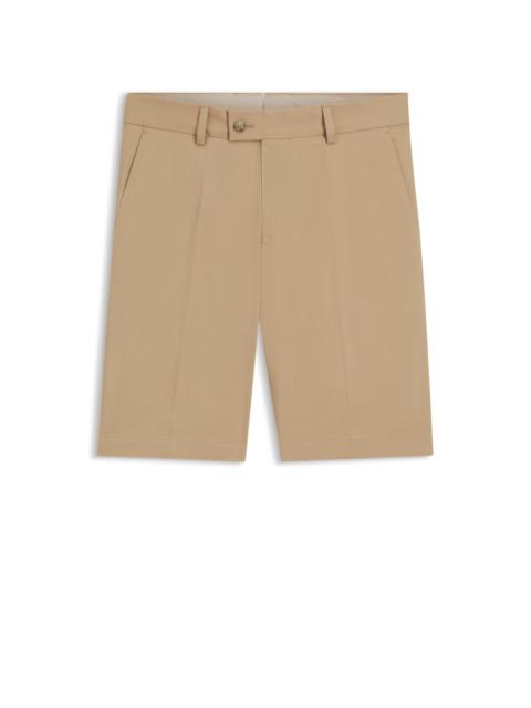 TAPERED-FIT SHORTS IN COTTON, SILK AND STRETCH