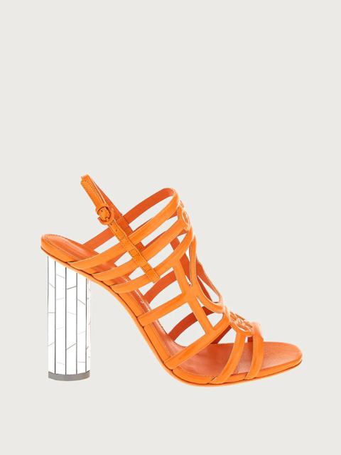 MIRRORED HEEL STRAPPY SANDAL