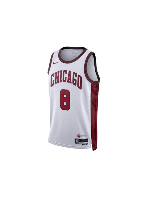 Nike NBA Zach Lavine Chicago Bulls Dri-FIT City Edition Jersey White/Red