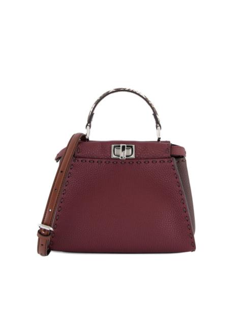 Peekaboo top-handle leather tote bag