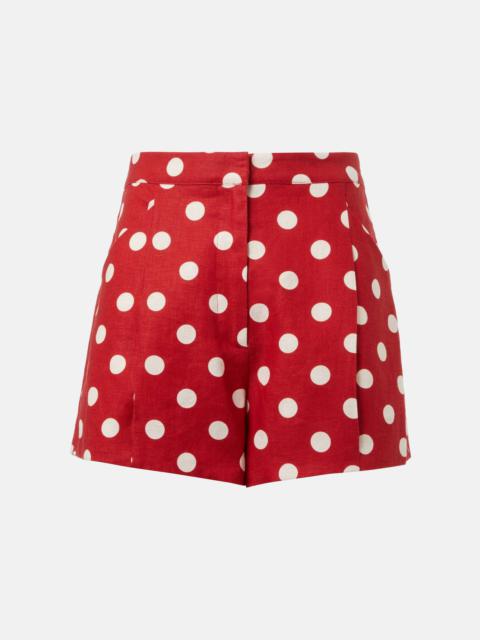 Rosalie polka-dot linen shorts