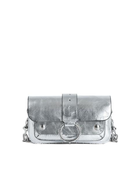 metallic leather crossbody bag