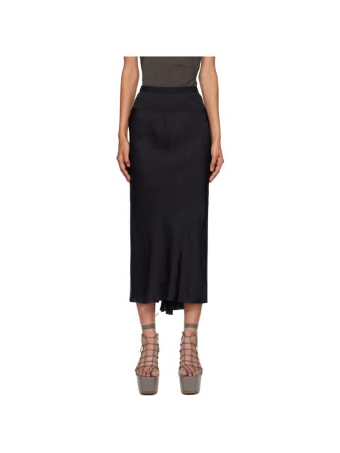 Black Concordians A Line Bias Midi Skirt