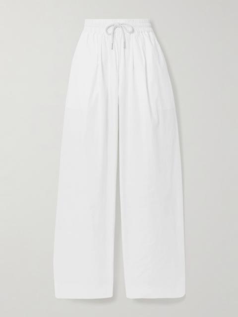 Cotton-blend Poplin Wide-leg Pants