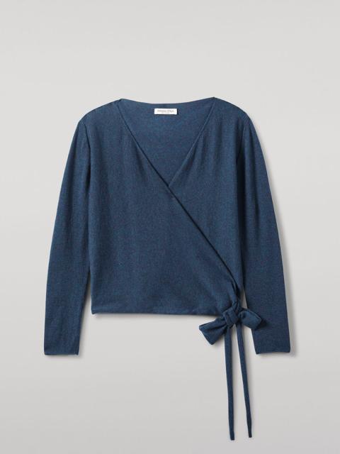 Ballet Wrap Navy Cashmere Cardigan