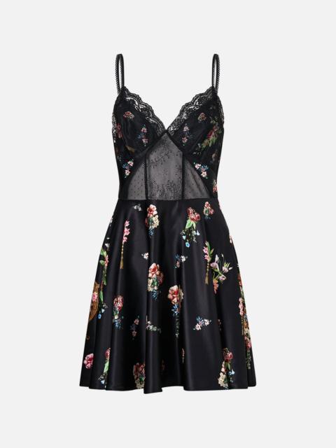 SPLICED LACE MINI DRESS