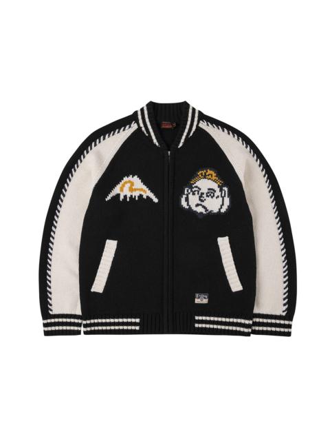 Henohenomohe Godhead Intarsia Knit Relax Fit Cardigan