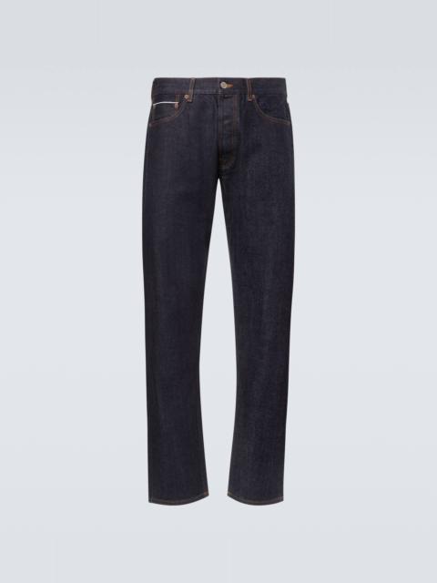 Mid-rise straight jeans